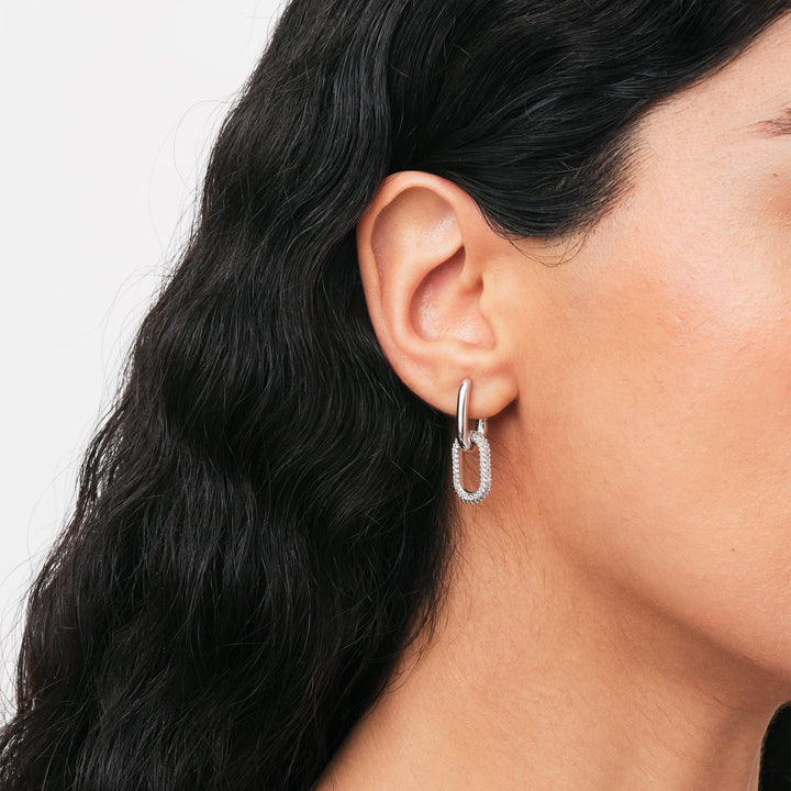 Crystal Link Earrings S