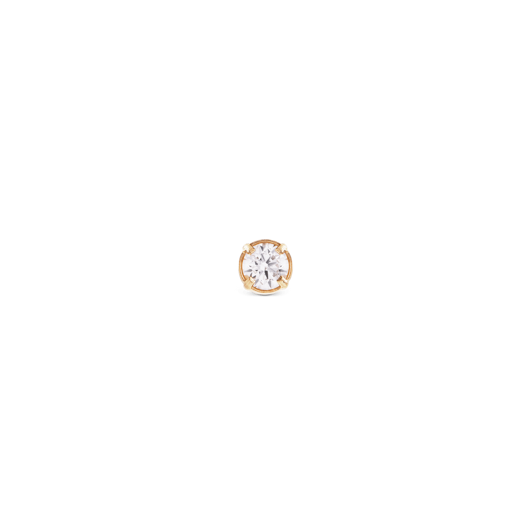 Crystal Single Stud Gold