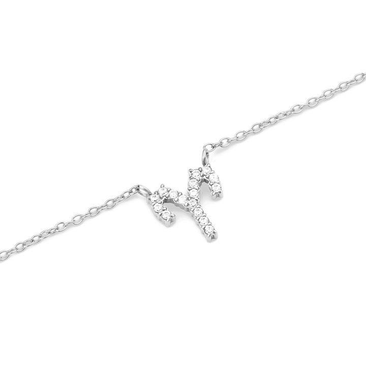 Zodiac Crystal Necklace Silver