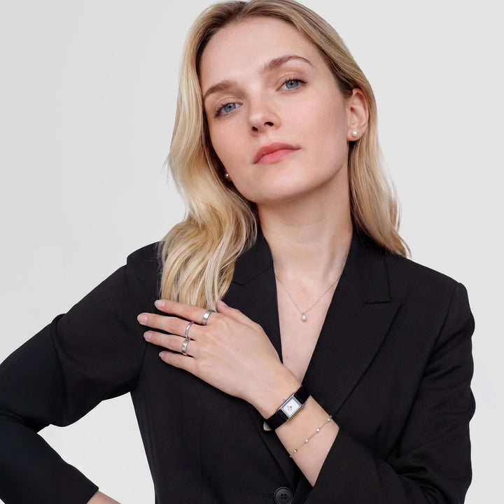 Daniel Wellington Pearl Stud Earring Silver | The Jewellery Boutique