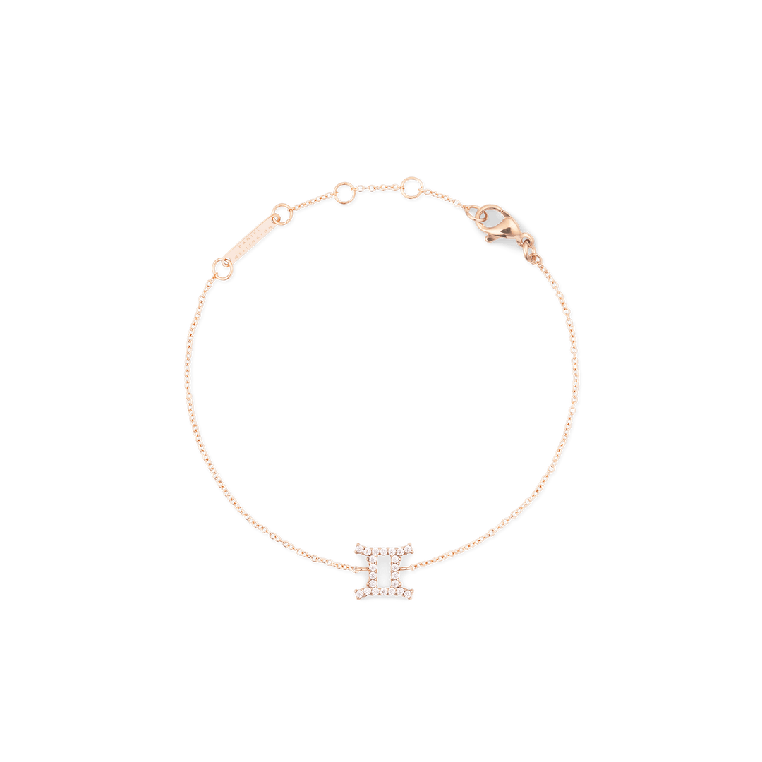 Crystal Zodiac Chain Bracelet Rose Gold