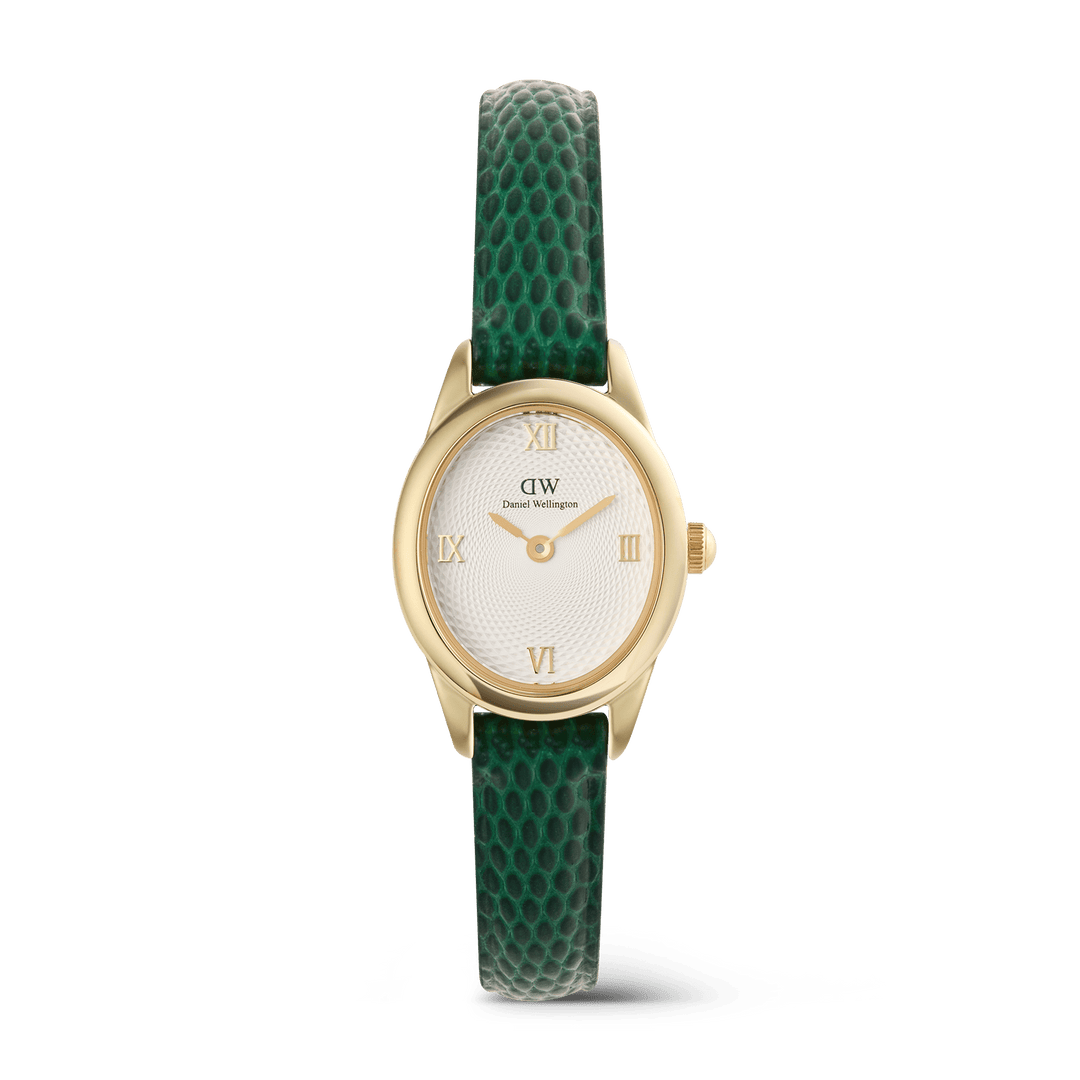 Daniel Wellington Ophelia Mini Green Lizard White GuillochÃ© Gold | The Jewellery Boutique