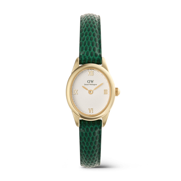 Daniel Wellington Ophelia Mini Green Lizard White GuillochÃ© Gold | The Jewellery Boutique