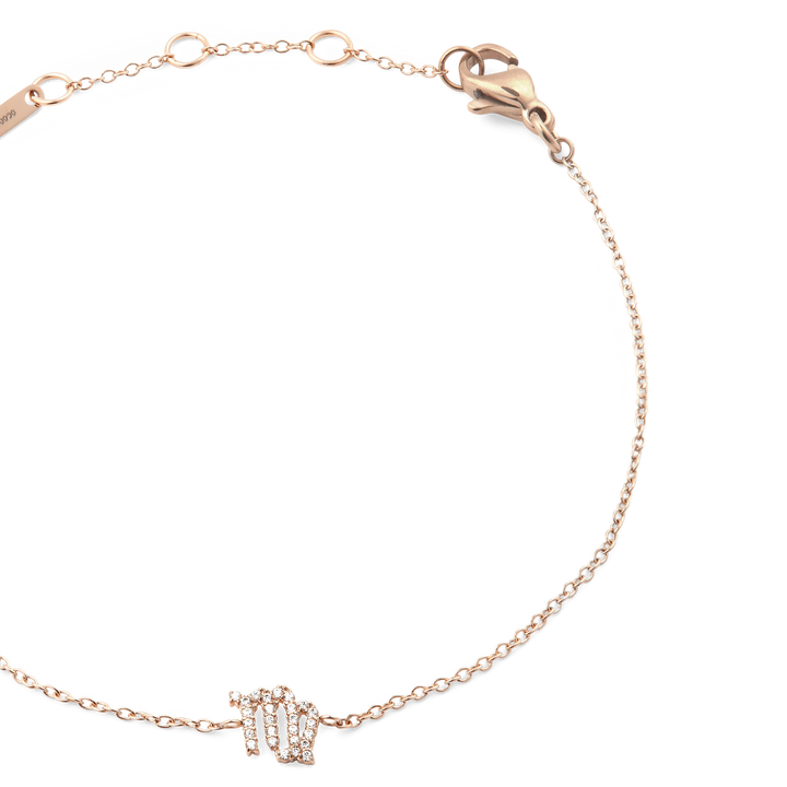Crystal Zodiac Chain Bracelet Rose Gold