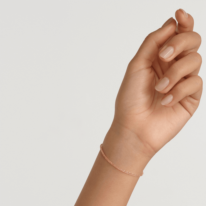 Elan Twisted Chain Bracelet Rose Gold