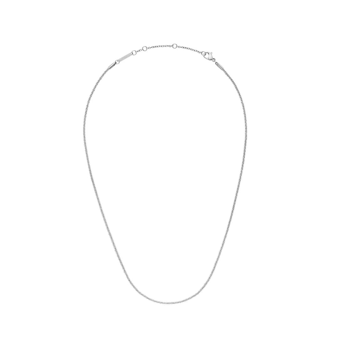 Elan Twisted Chain Necklace Short Silver