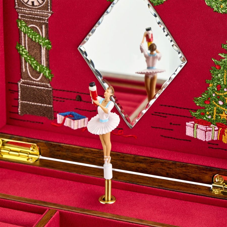 Ballet Musical Jewellery Box - Nutcracker Walnut Wood