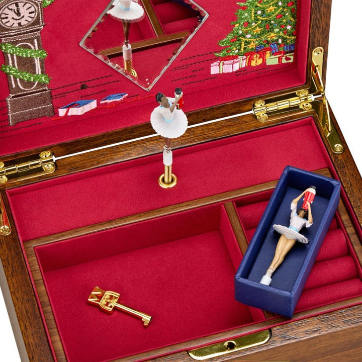 Ballet Musical Jewellery Box - Nutcracker Walnut Wood