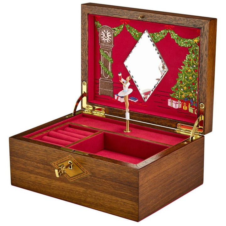 Ballet Musical Jewellery Box - Nutcracker Walnut Wood