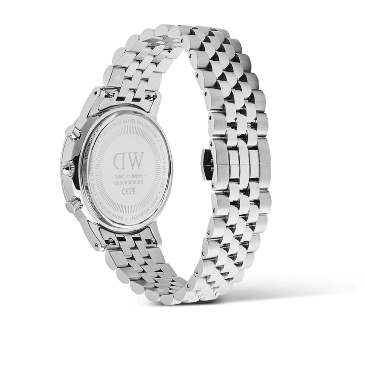 Daniel Wellington Iconic Chronograph Arch 5-Link Arctic Panda Silver