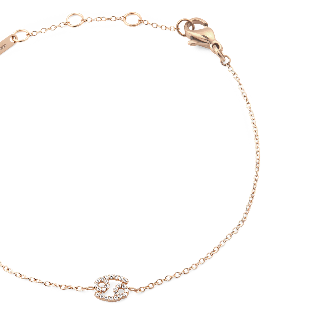 Crystal Zodiac Chain Bracelet Rose Gold
