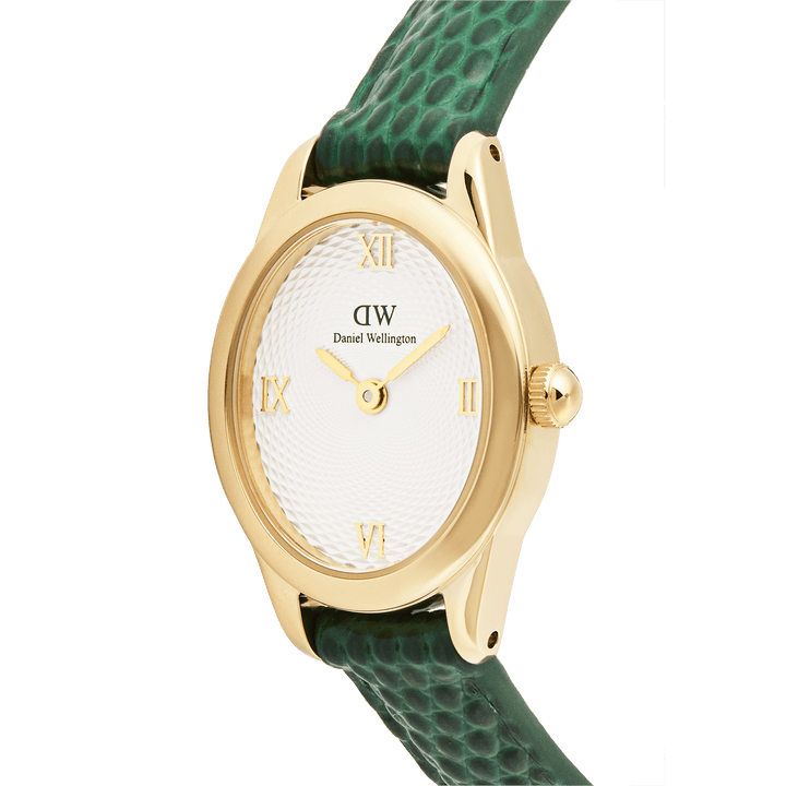 Daniel Wellington Ophelia Mini Green Lizard White GuillochÃ© Gold | The Jewellery Boutique