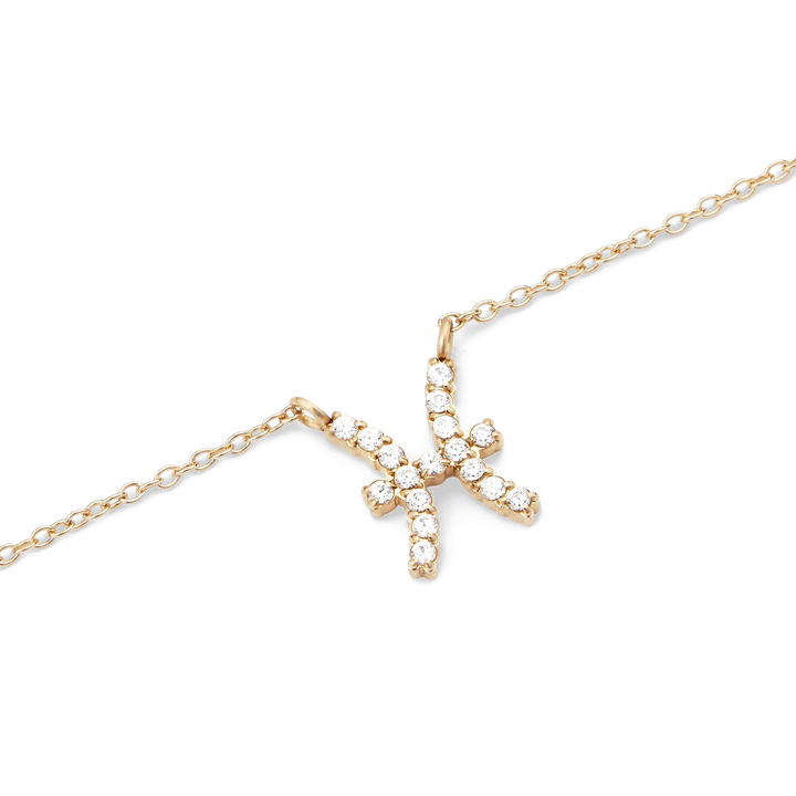 Zodiac Crystal Necklace Gold