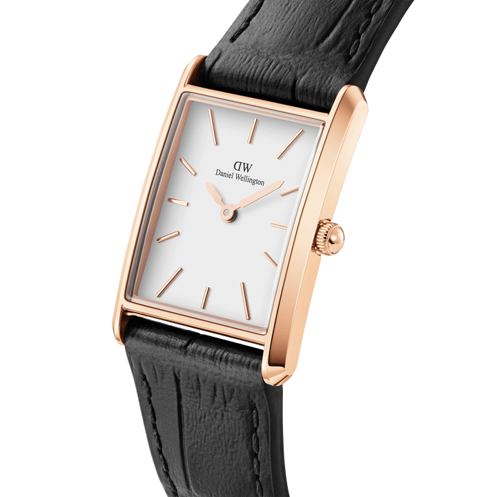 Bound 32x22 Black Croc Leather RG White Watch