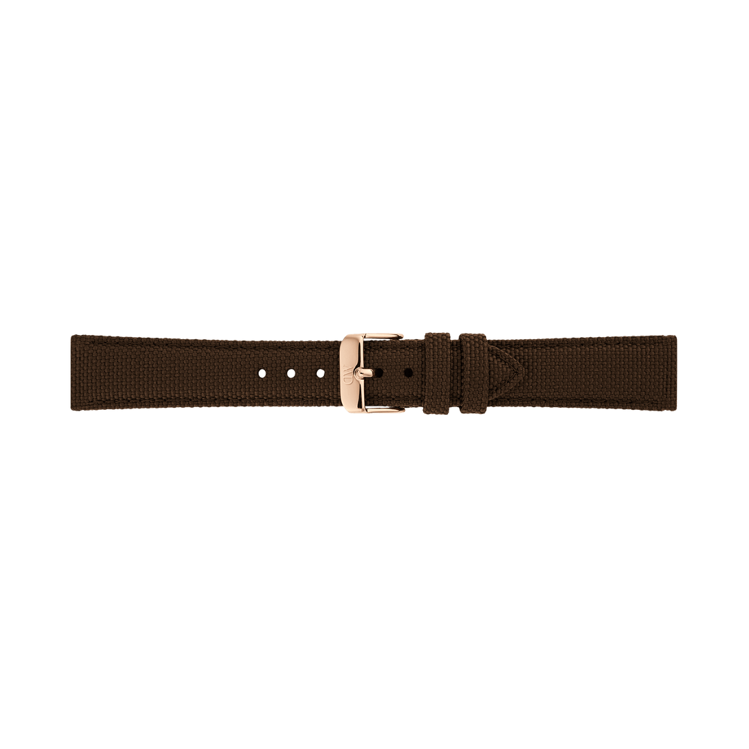 Daniel Wellington Brown Canvas Strap Rose Gold