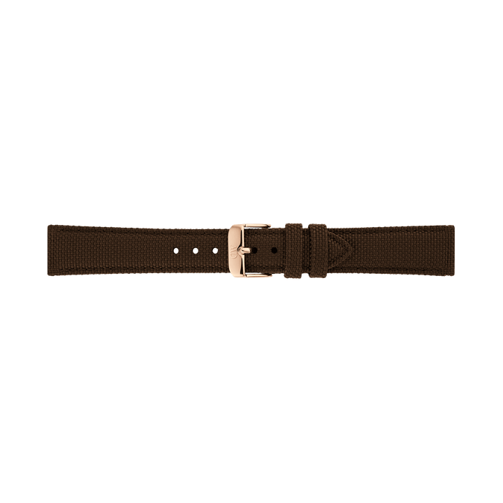 Daniel Wellington Brown Canvas Strap Rose Gold
