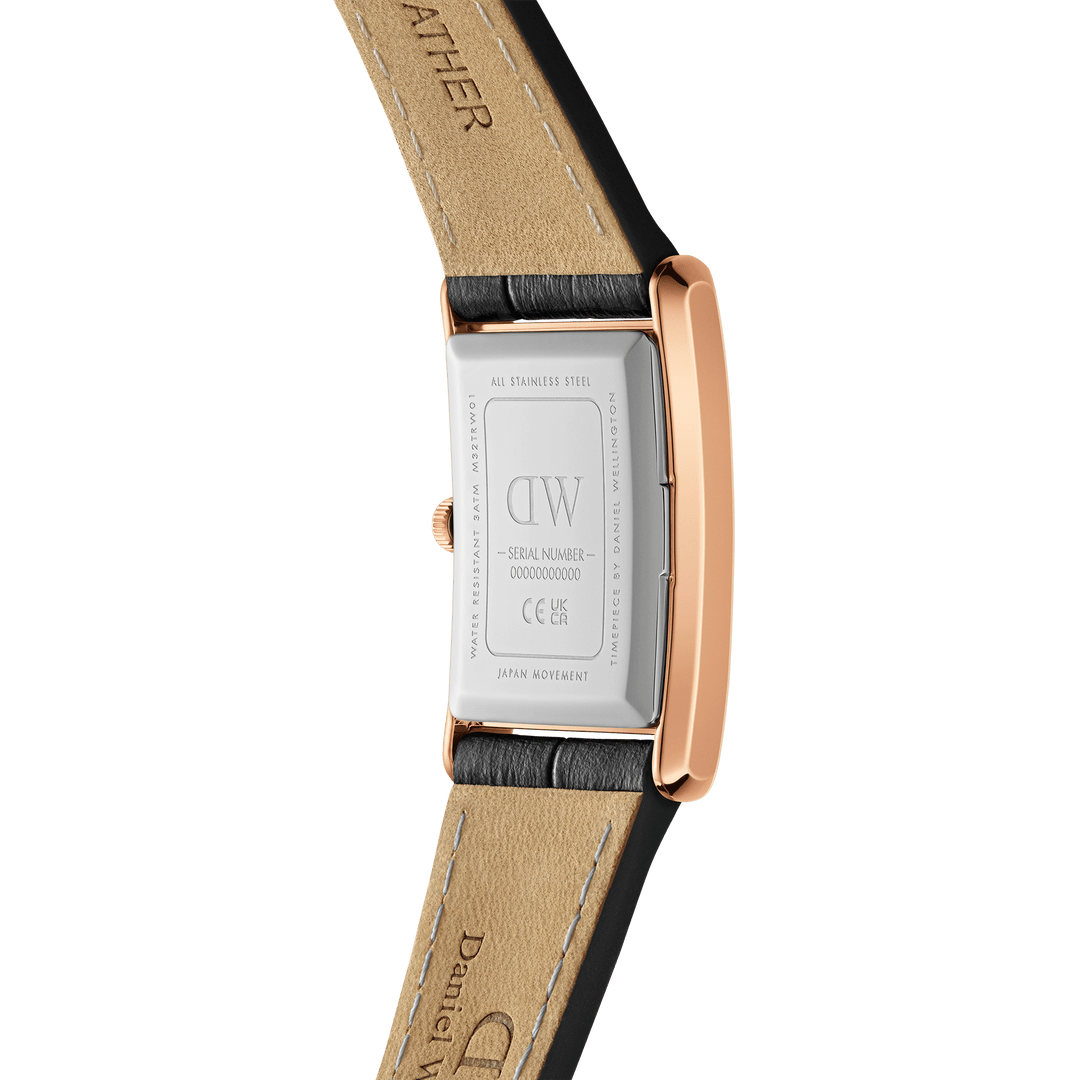 Bound 32x22 Black Croc Leather RG White Watch