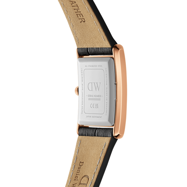 Bound 32x22 Black Croc Leather RG White Watch