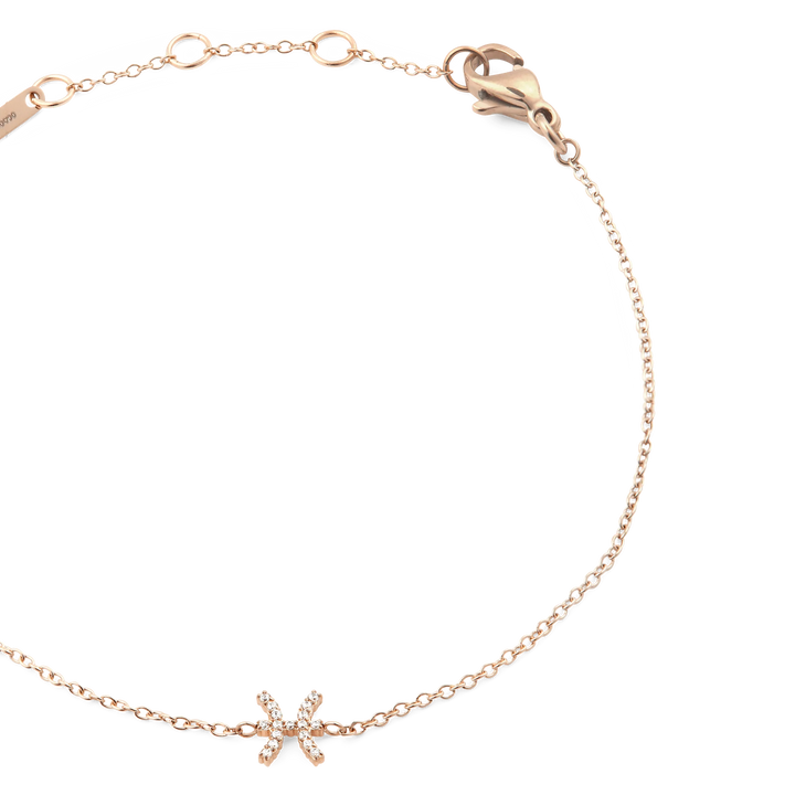 Crystal Zodiac Chain Bracelet Rose Gold