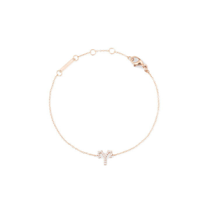 Crystal Zodiac Chain Bracelet Rose Gold