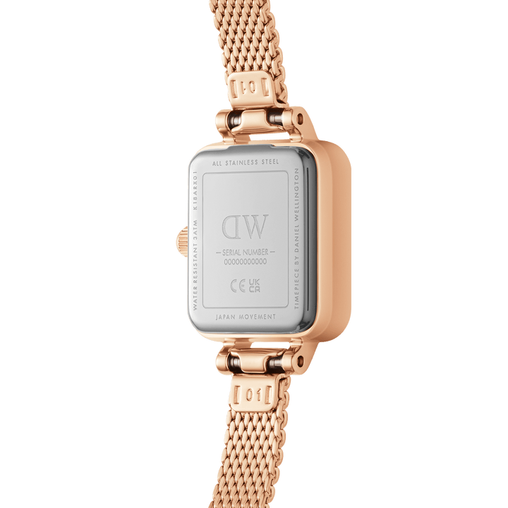 Daniel Wellington Quadro Mini Bezel Lumine 15x18 Melrose RG White Watch