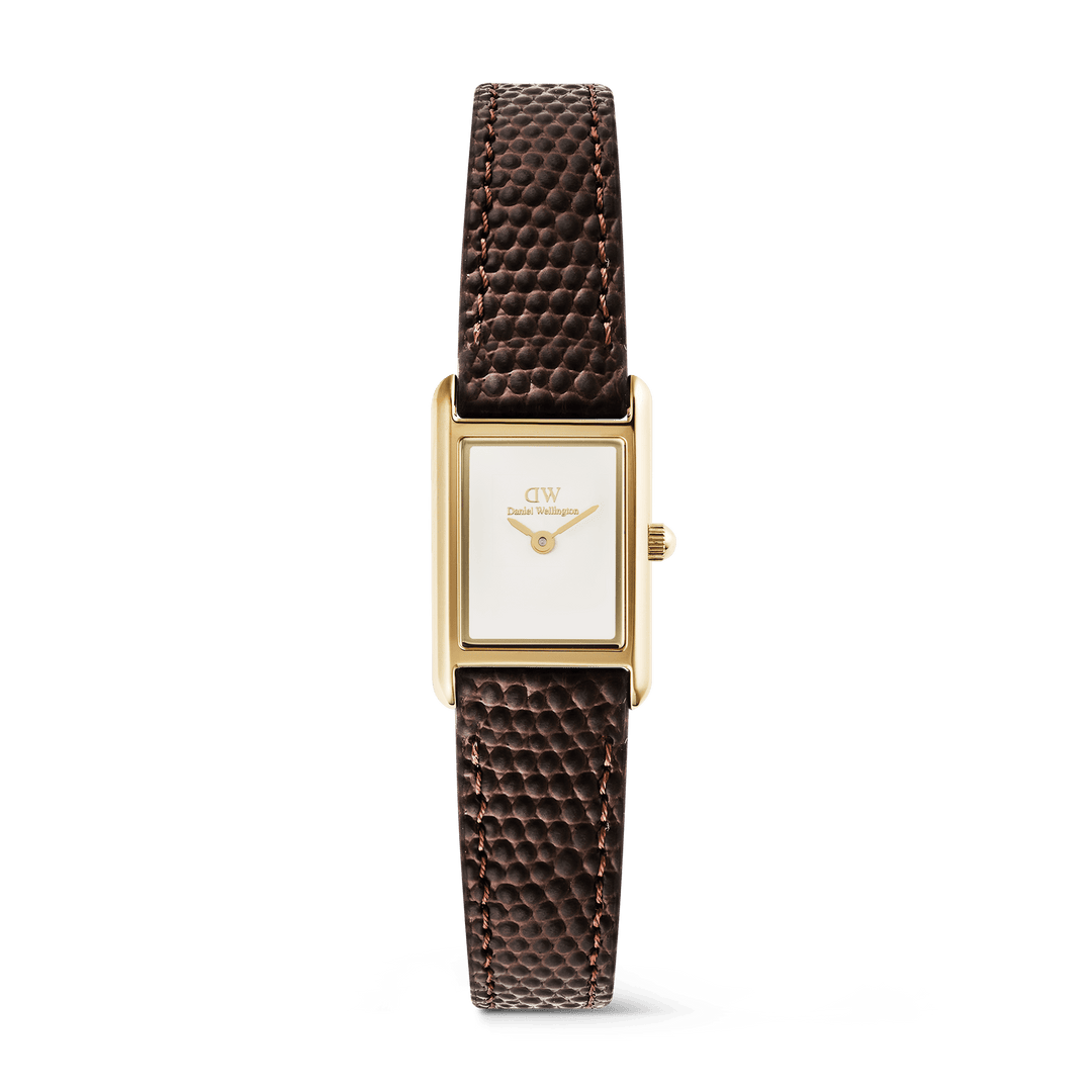 Daniel Wellington Bound Mini Dark Brown Lizard Gold | The Jewellery Boutique
