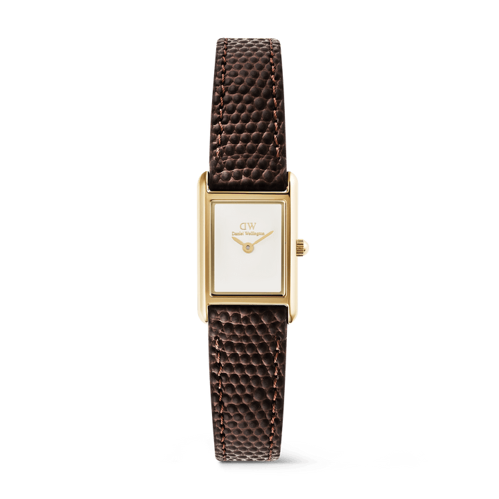 Daniel Wellington Bound Mini Dark Brown Lizard Gold | The Jewellery Boutique