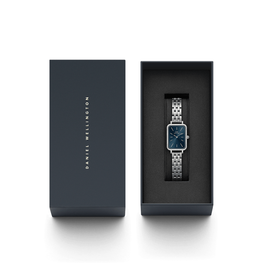 Daniel Wellington Quadro 20x26 Bezel 5-Link Arctic Sunray Silver Watch