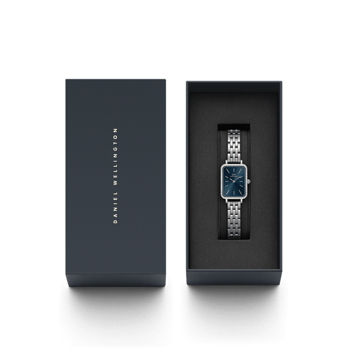 Daniel Wellington Quadro 20x26 Bezel 5-Link Arctic Sunray Silver Watch