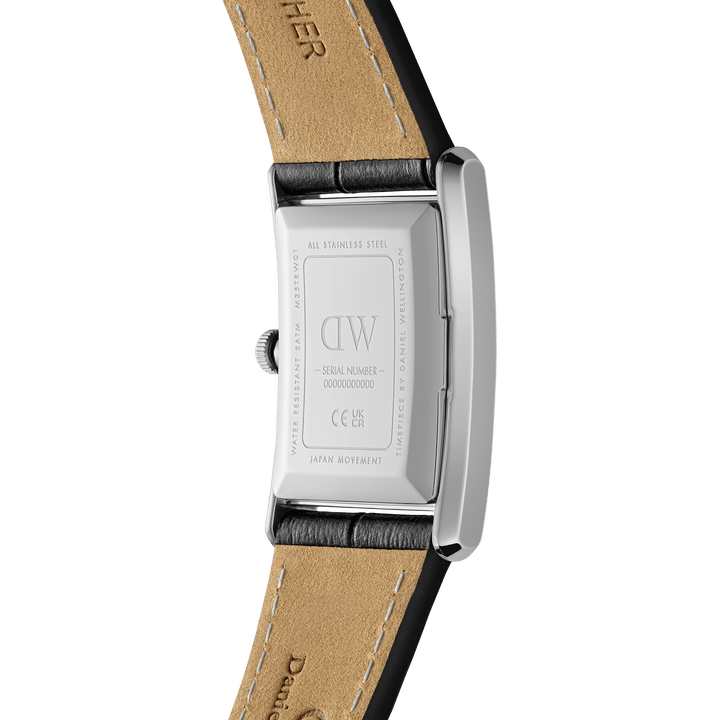 Daniel Wellington Bound 35x24 Black Croc Leather S White Watch