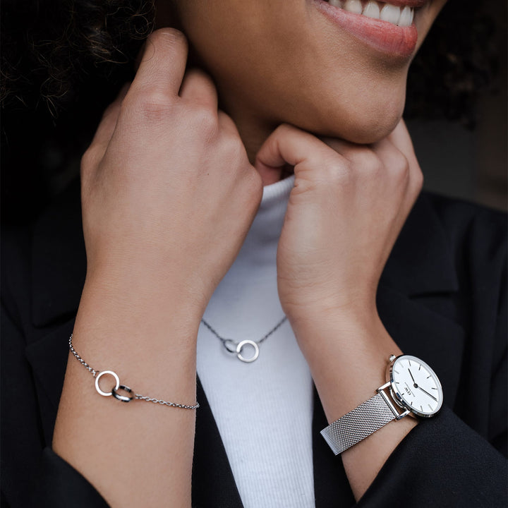 Daniel Wellington Petite 36 Sterling Silver & White Watch