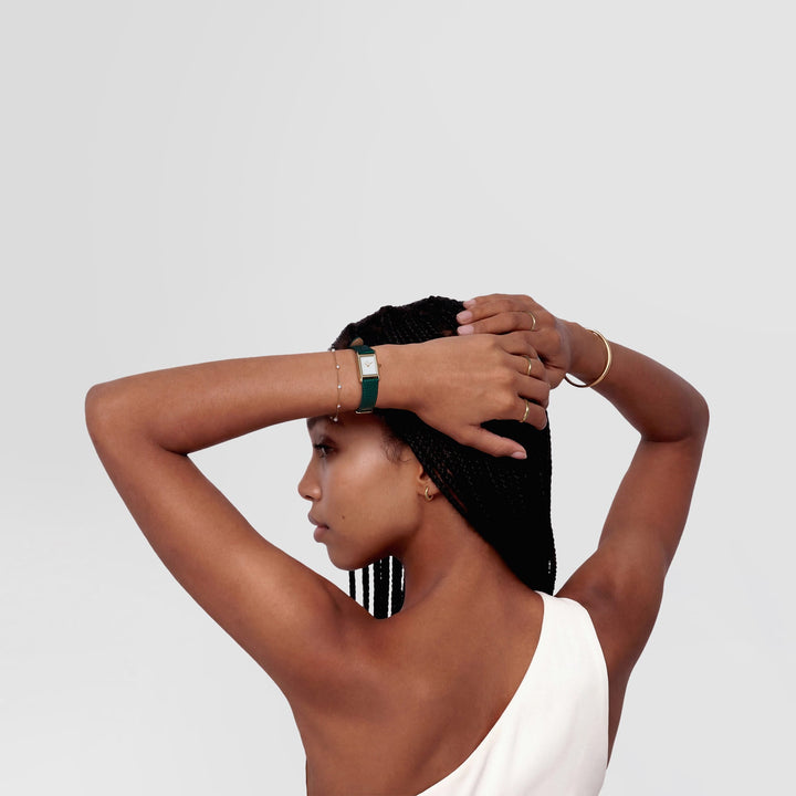 Daniel Wellington Bound Mini Green Lizard Gold | The Jewellery Boutique