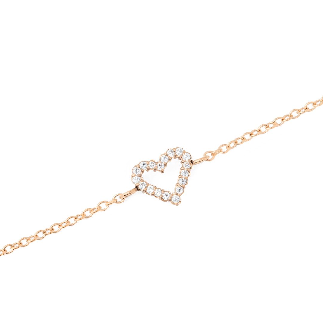 Mirelle Heart Bracelet Rose Gold
