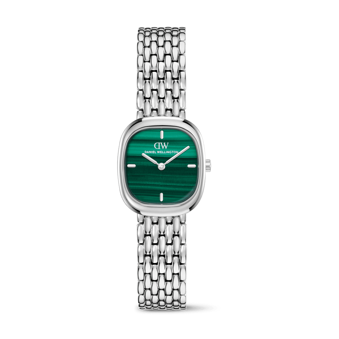 Daniel Wellington Corta Malachite Grain-Link Silver