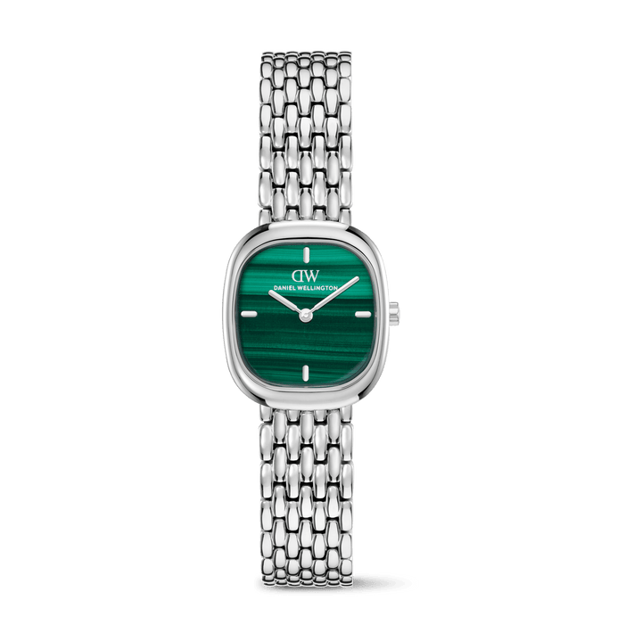 Daniel Wellington Corta Malachite Grain-Link Silver