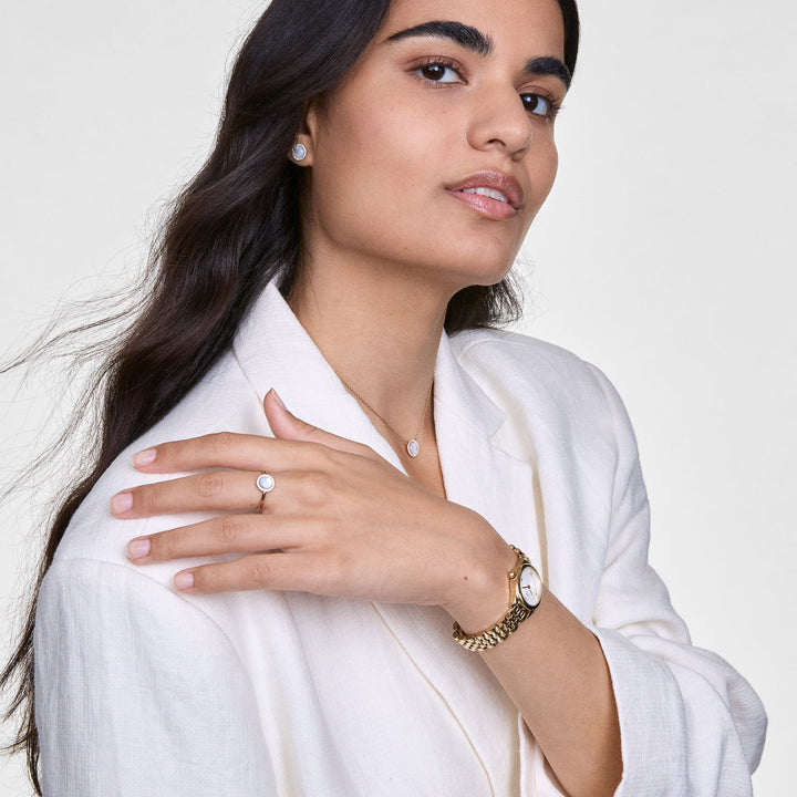 Daniel Wellington Audrey Earrings Mother of Pearl Gold