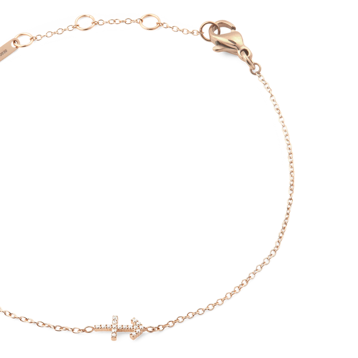 Crystal Zodiac Chain Bracelet Rose Gold