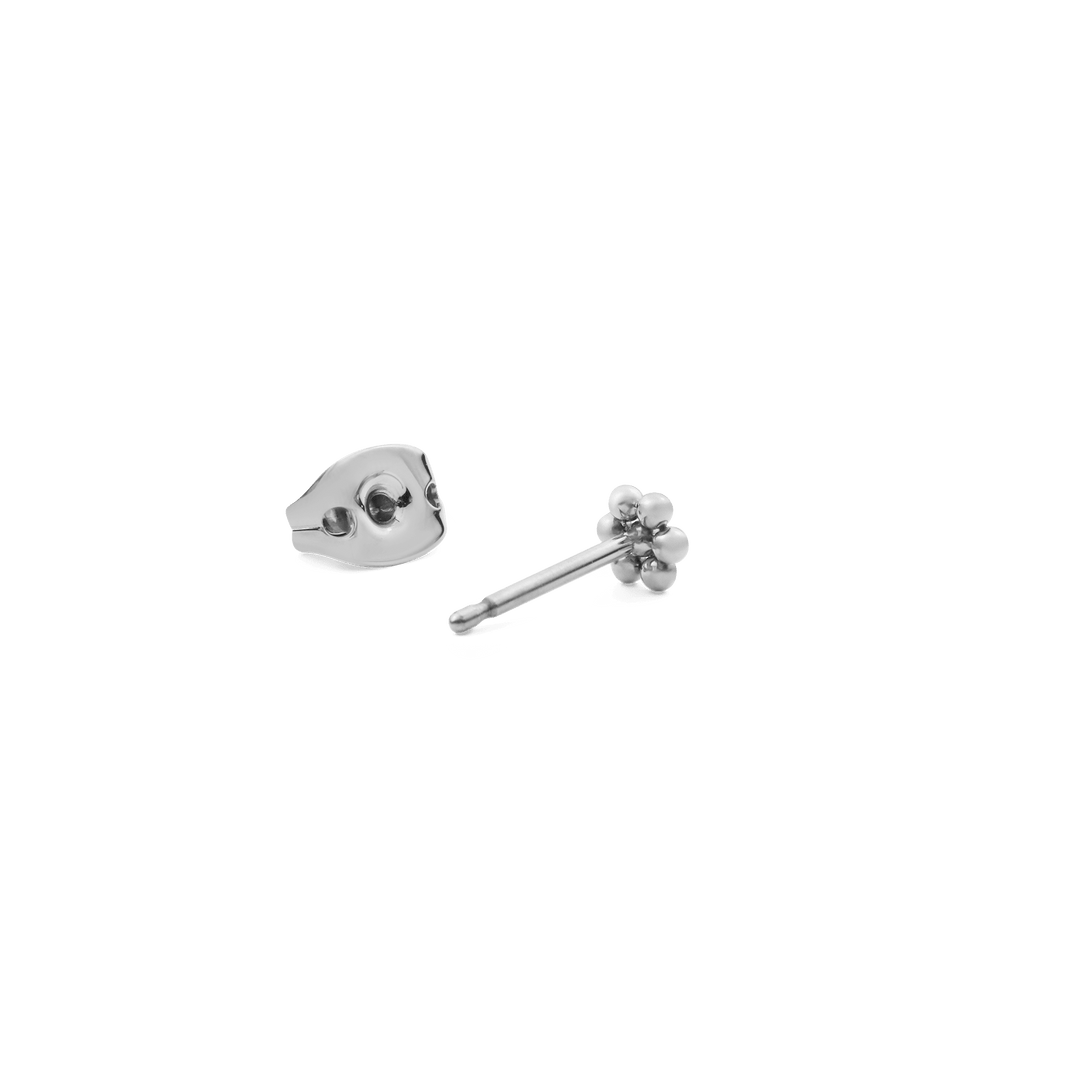Flower Single Stud Silver