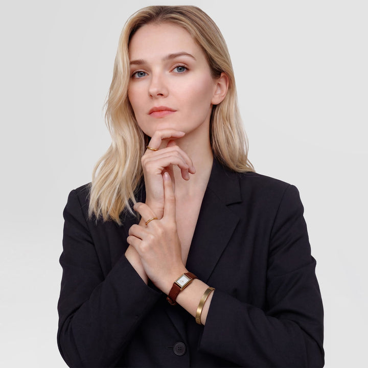 Daniel Wellington Bound Mini Light Brown Lizard Gold | The Jewellery Boutique