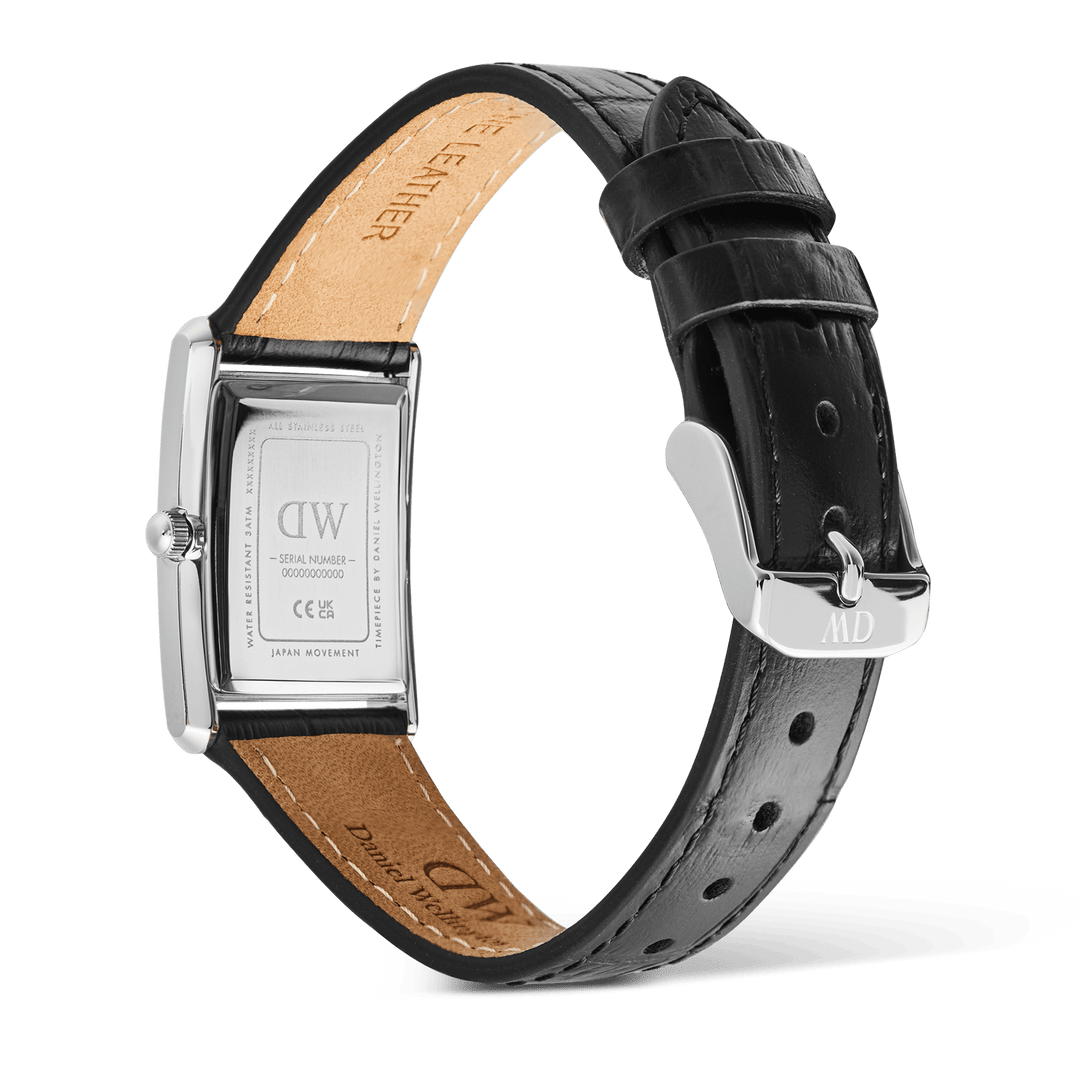 Daniel Wellington Bound Black Crocodile GuillochÃ© Silver | The Jewellery Boutique
