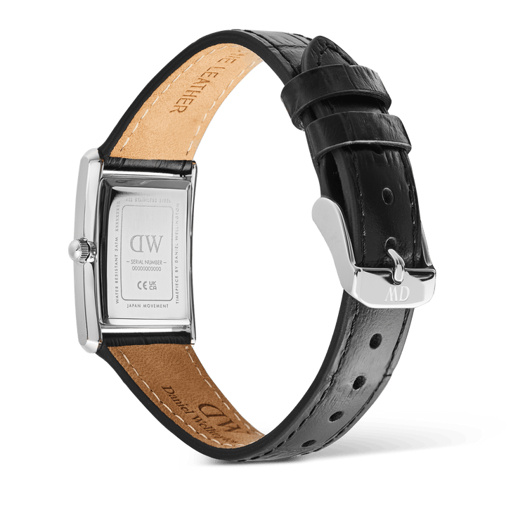 Daniel Wellington Bound Black Crocodile GuillochÃ© Silver | The Jewellery Boutique