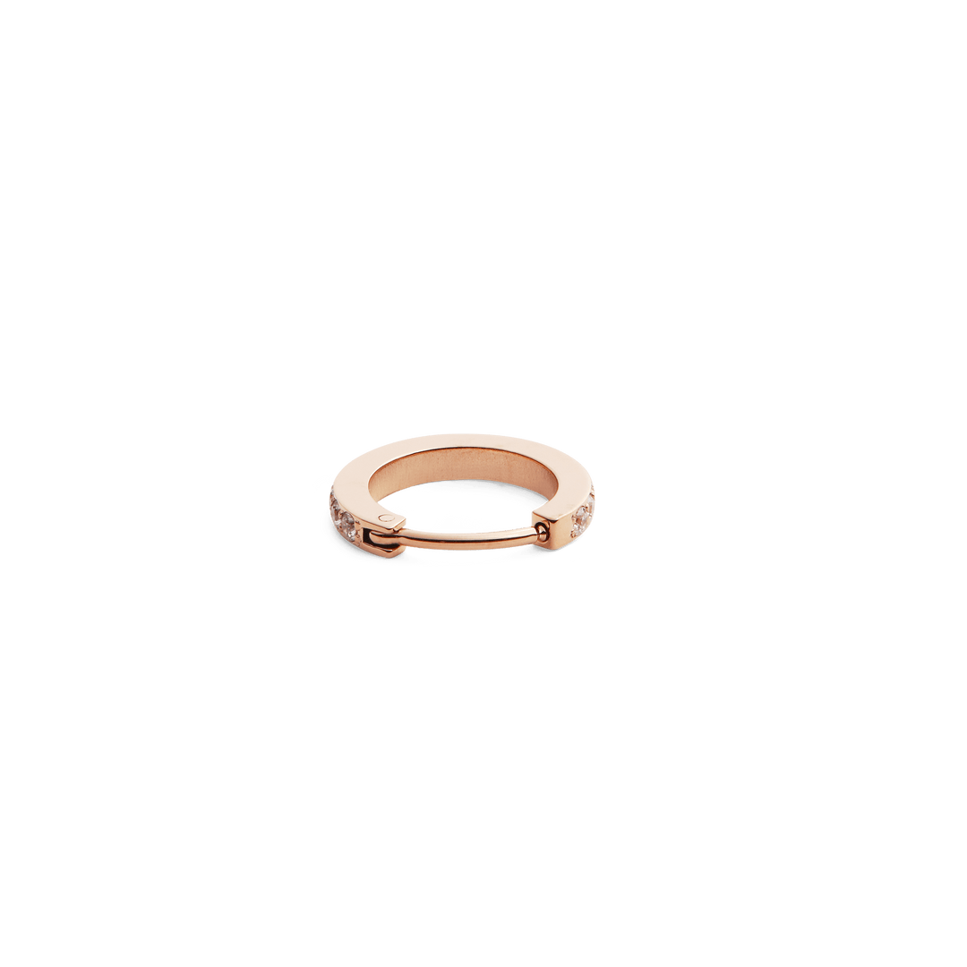 Crystal Hoop Single Earring Rose Gold