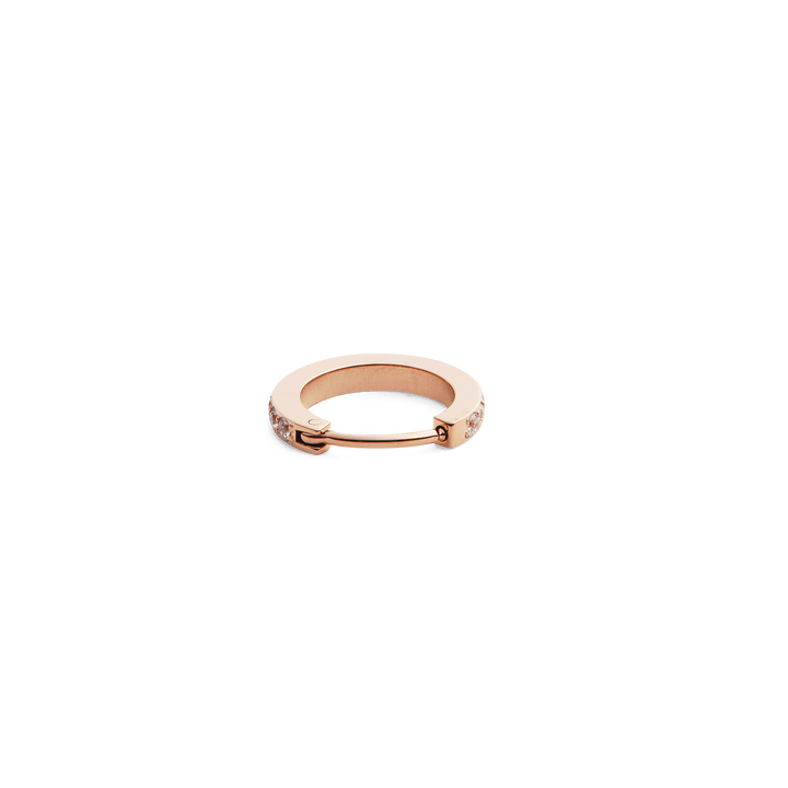 Crystal Hoop Single Earring Rose Gold