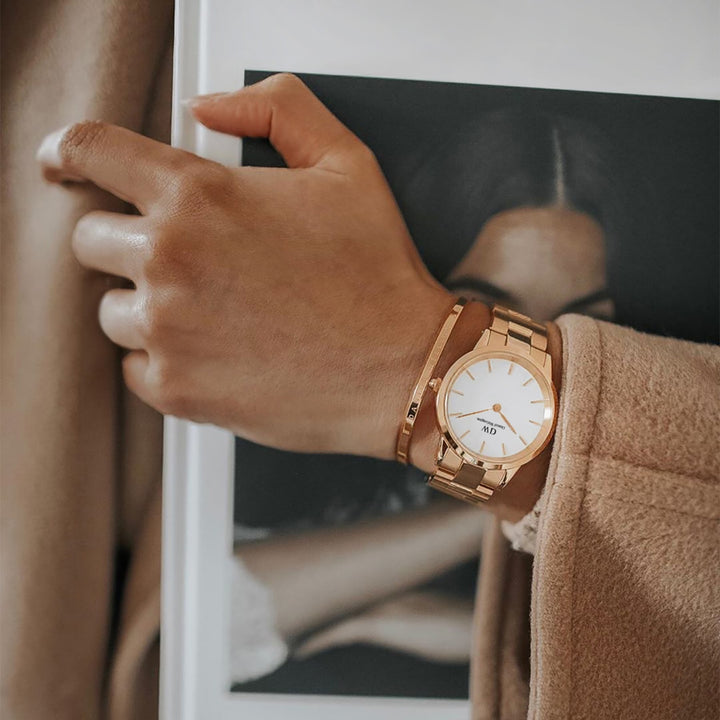 Iconic Link 32 Rose Gold & White Watch