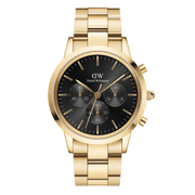 Daniel Wellington Iconic Chronograph 42 Link Gold & White Sunray Watch