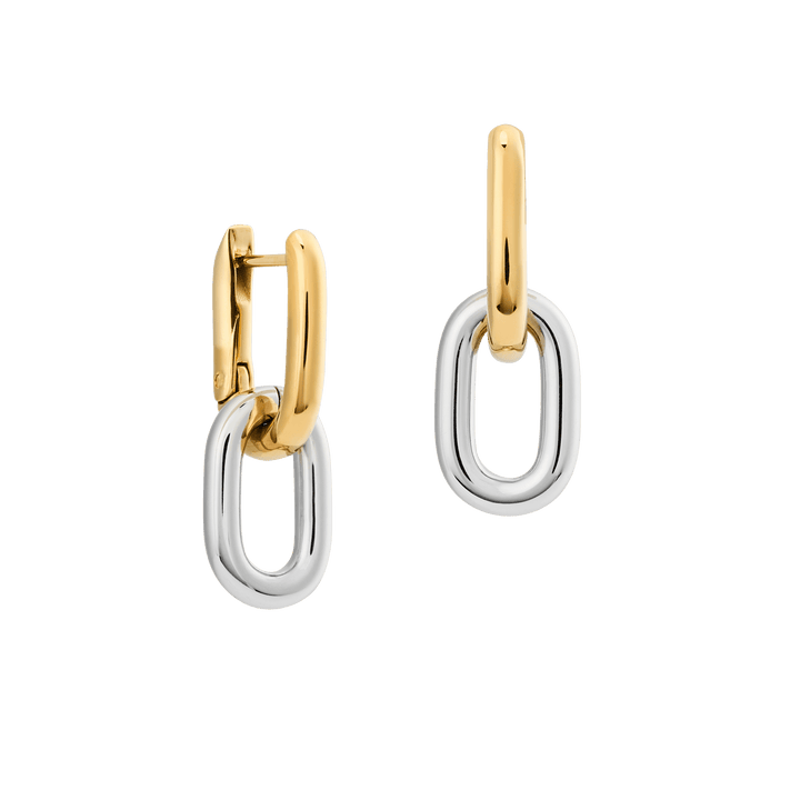 Daniel Wellington Contrast Link Earrings Two Tone Gold | The Jewellery Boutique