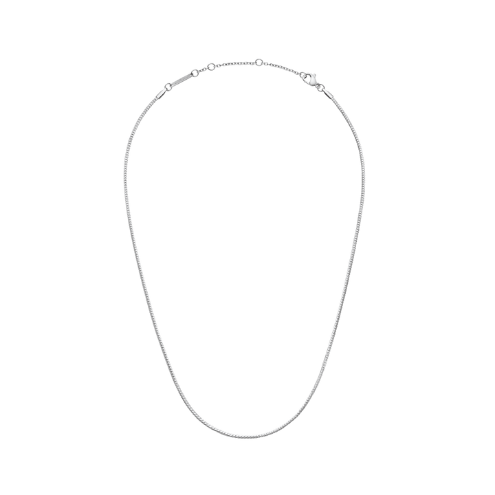 Elan Flat Chain Necklace Short Silver