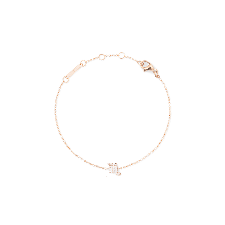 Crystal Zodiac Chain Bracelet Rose Gold