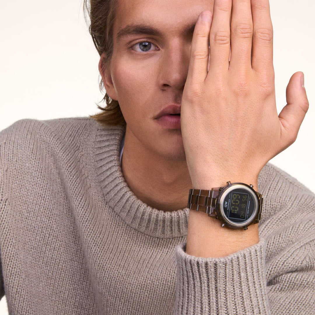 Retro Digital Dark Brown Watch