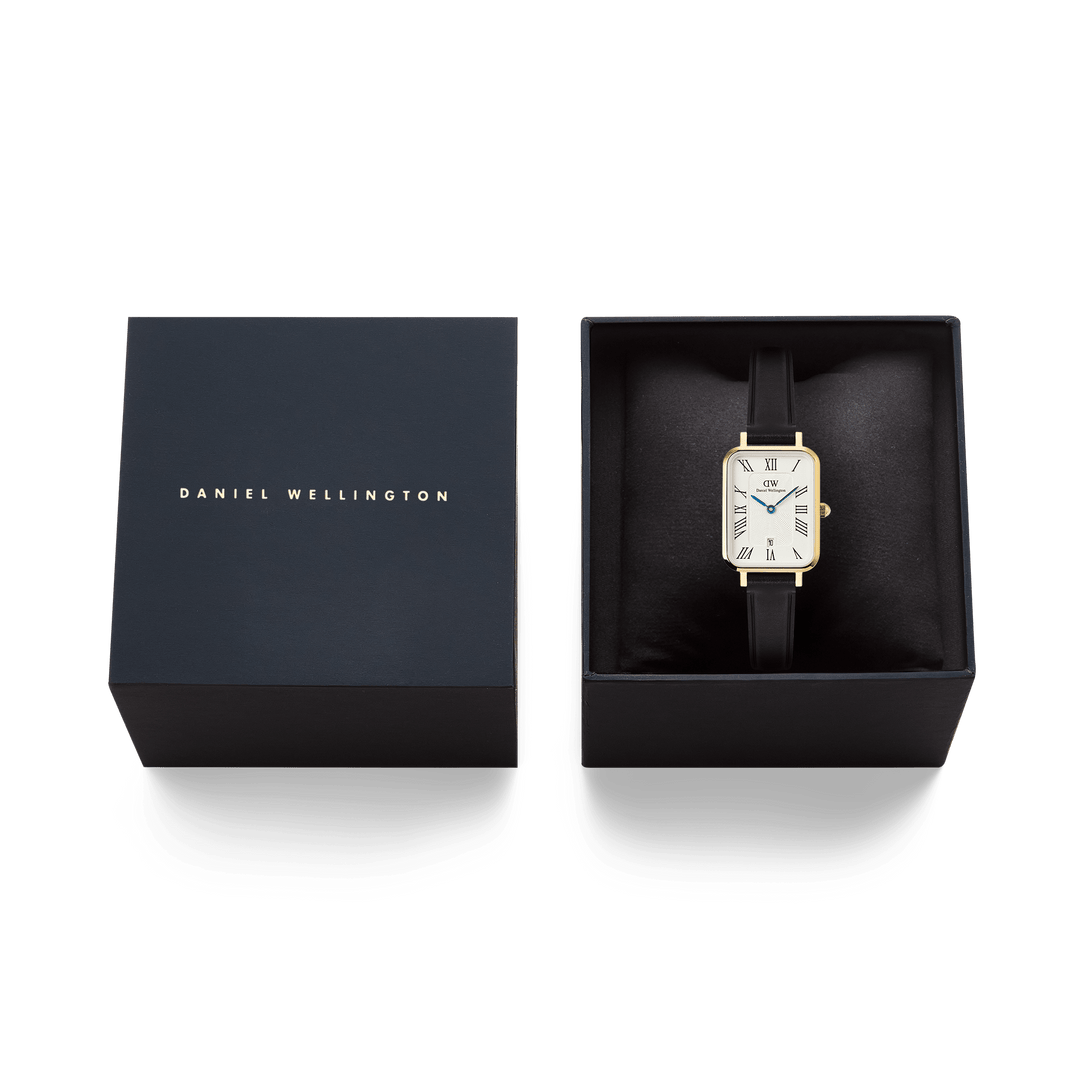 Daniel Wellington Quadro Roman Numerals Date Sheffield Gold